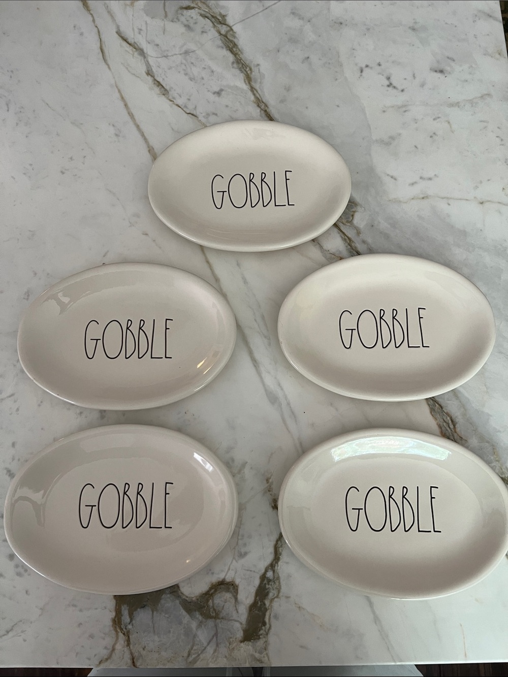 Rae Dunn Thanksgiving Gobble Appetizer Salad Desert Plate Set